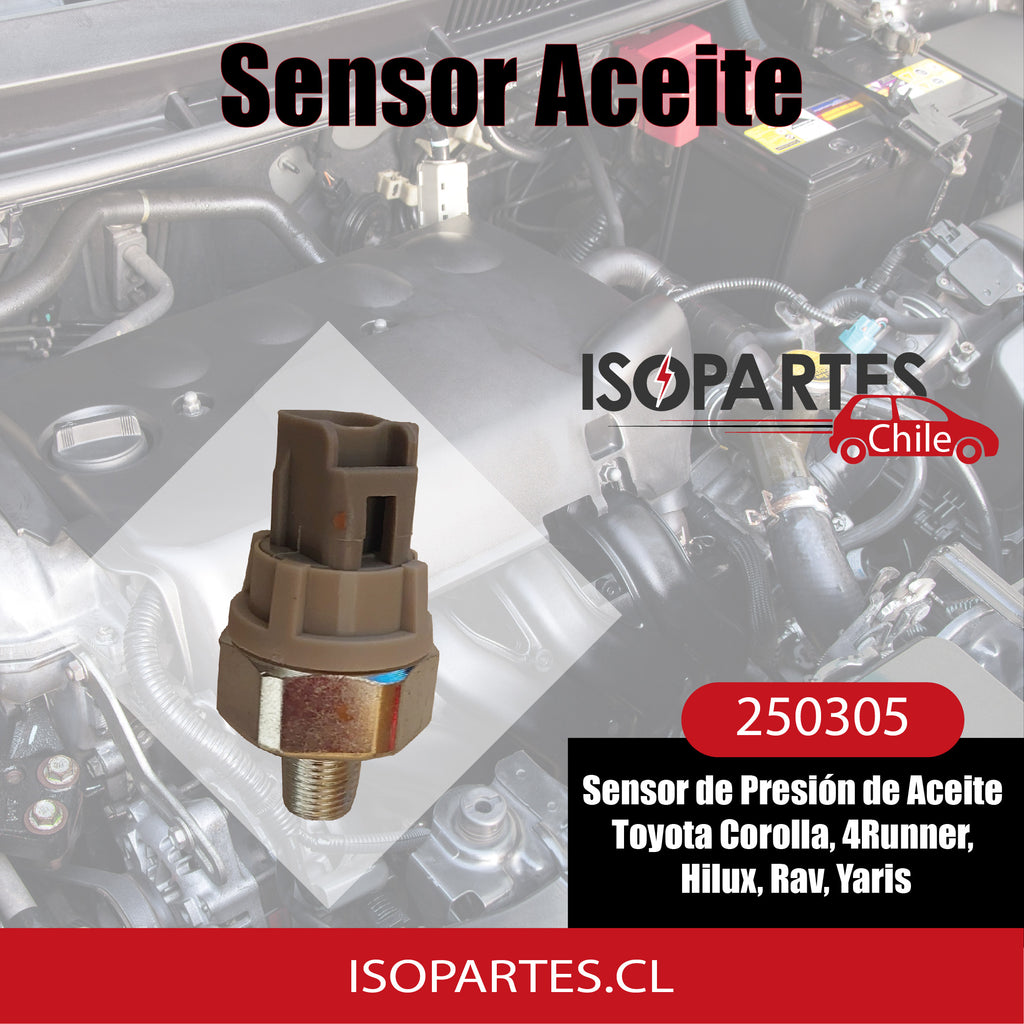 BULBO Sensor de Presión de Aceite Toyota Corolla, 4Runner, Hilux, Rav, Yaris - Isopartes