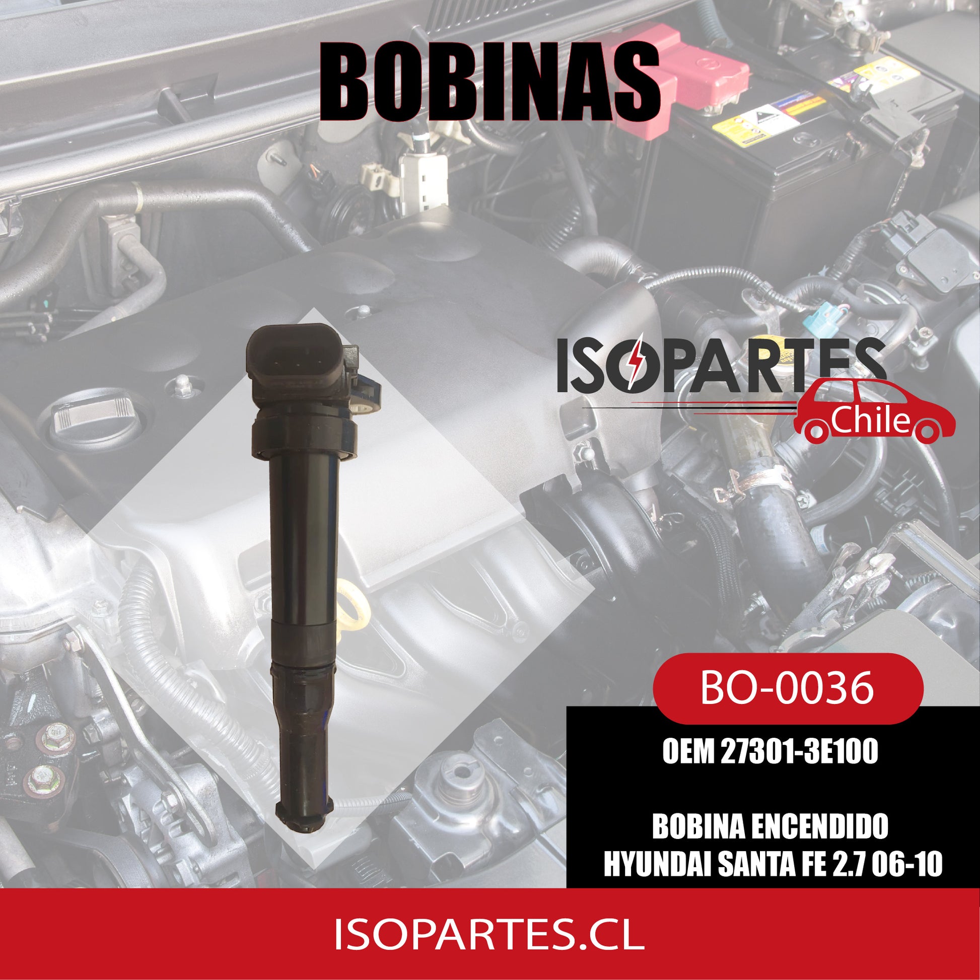 Bobina De Encendido Santa Fe 2.7 06-10 Hyundai - Isopartes