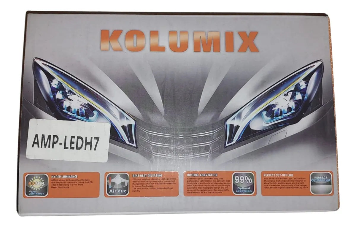 Led Kit, 2 KOLUMIX Bulbs, H7 Led Head Light-V4/V4S Series. 6500K,