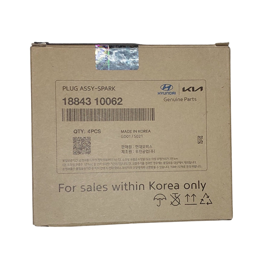 4 kit 18843-10062 Hyundai Originales Juego bujías Kia