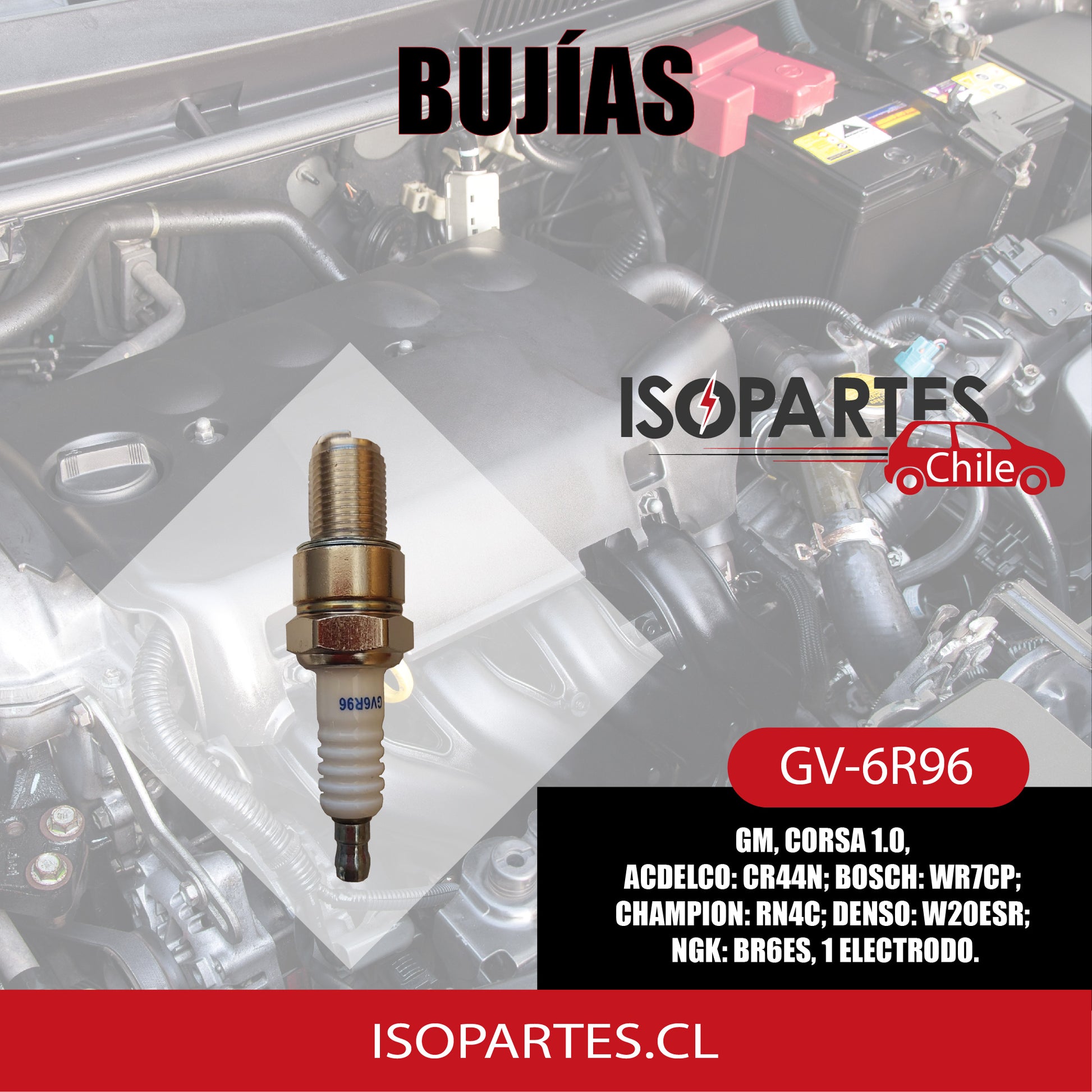 Kit 4x Gm Chevrolet Corsa 1.0 Gauss Spark Plugs.