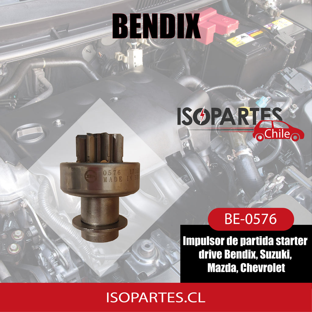 Impulsor De Partida, Starter Drive, Bendix Suzuki Swift 1.3, Forza, Mazda Artis 1.6, Chevrolet Sprint 1.6 1994 - Isopartes
