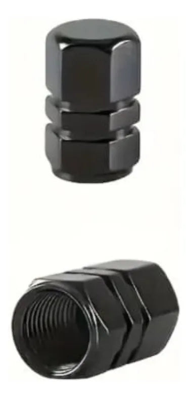 Kit 4 Tapa Válvula Autos, Motos Neumático Aluminio Hexagonal - Isopartes