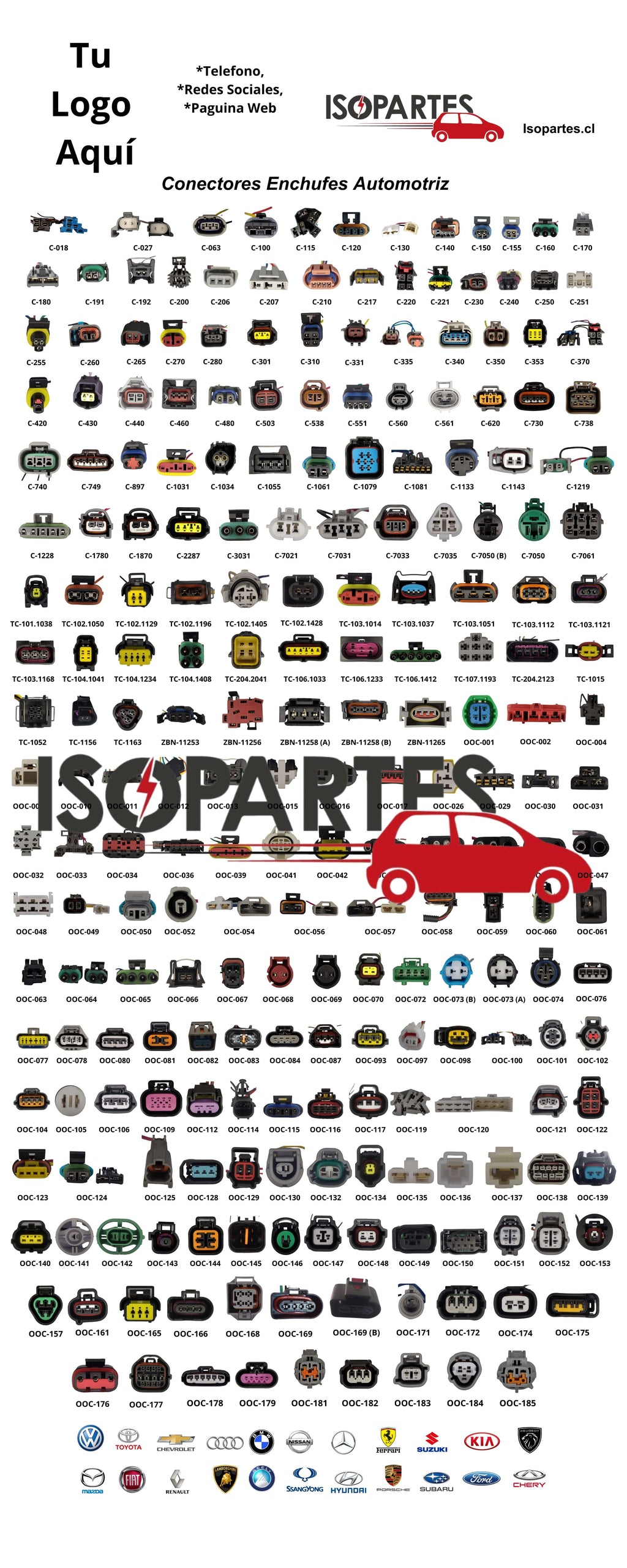Pendón Publicitario Premium Conectores Enchufes Automotrices Multimarca (200x80 cm)