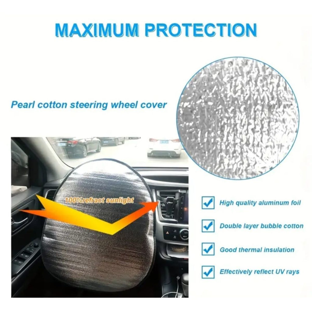 Reflective Car Steering Wheel Cover UV Protection