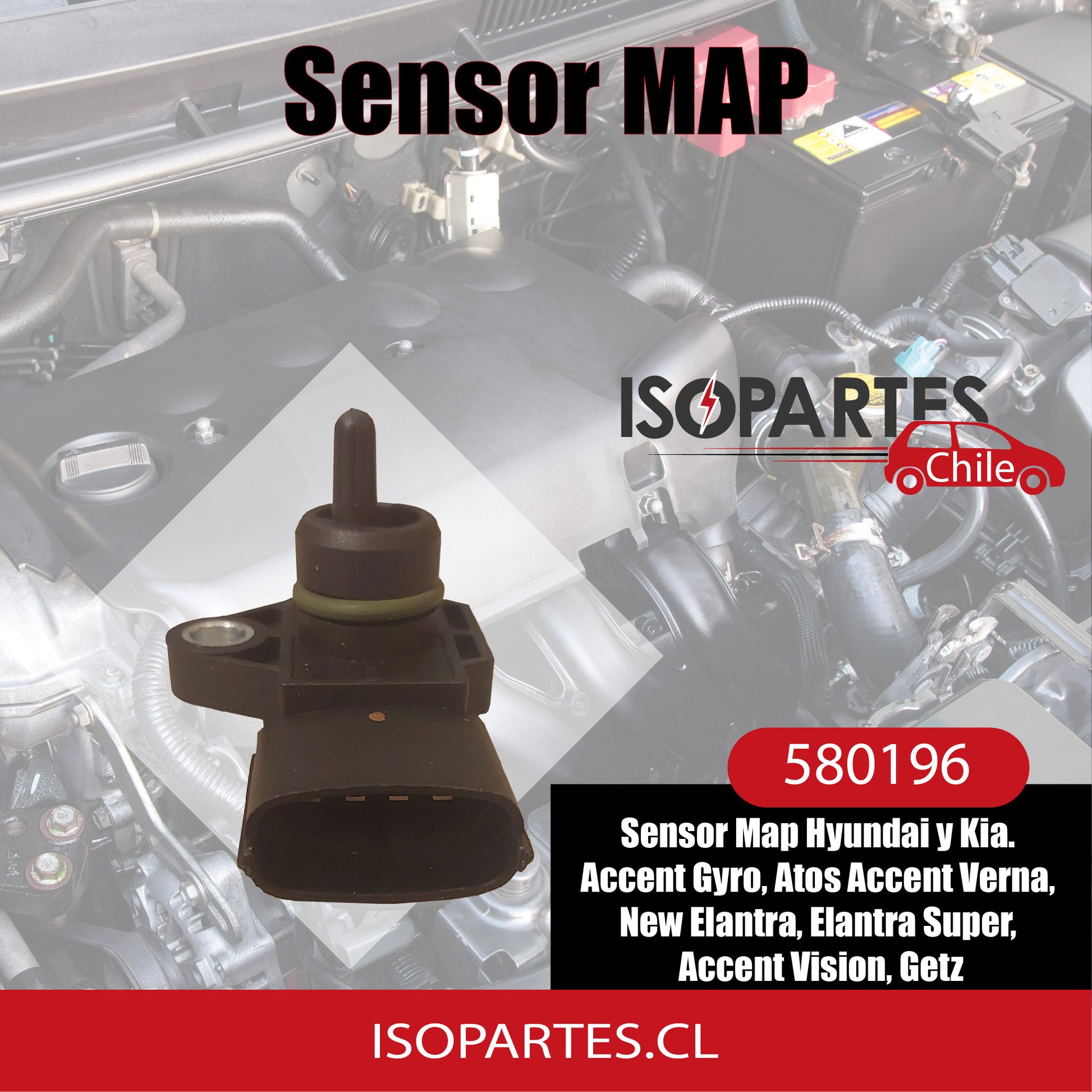 Sensor Map Accent, Getz, Elantra, Atos, Kia Y Hyundai - Isopartes