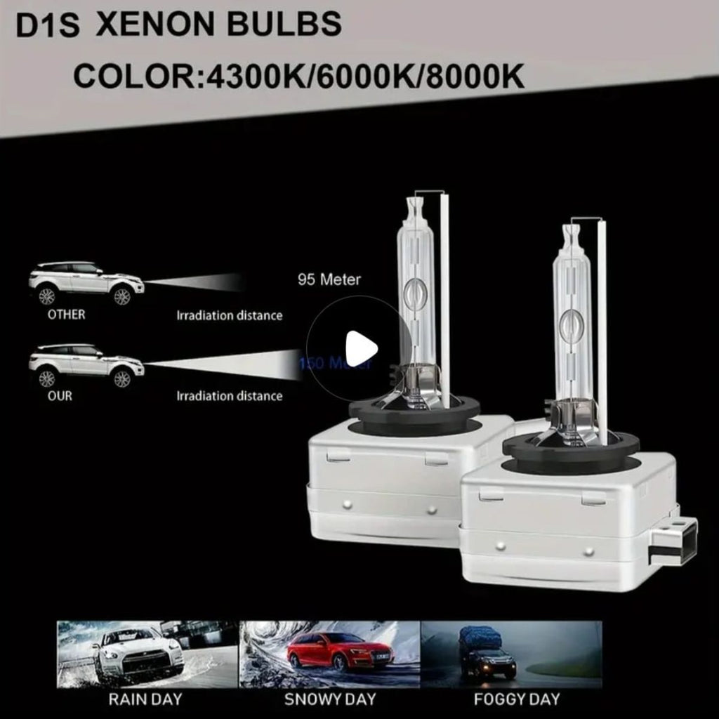 D1S HID Headlight Bulbs, 6000K Cool White
