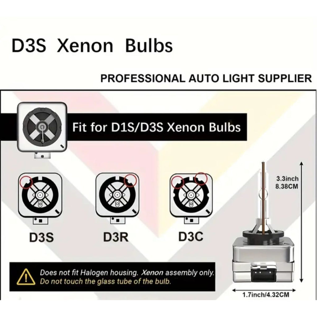 D1S HID Headlight Bulbs, 6000K Cool White