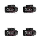 Kit 4 Conectores Enchufes Bobinas, Sensor de Oxigeno Volkswagen, Audi, Fox, SpaceFox, CrossFox, Bora, Polo, Amarok 4 Pines.