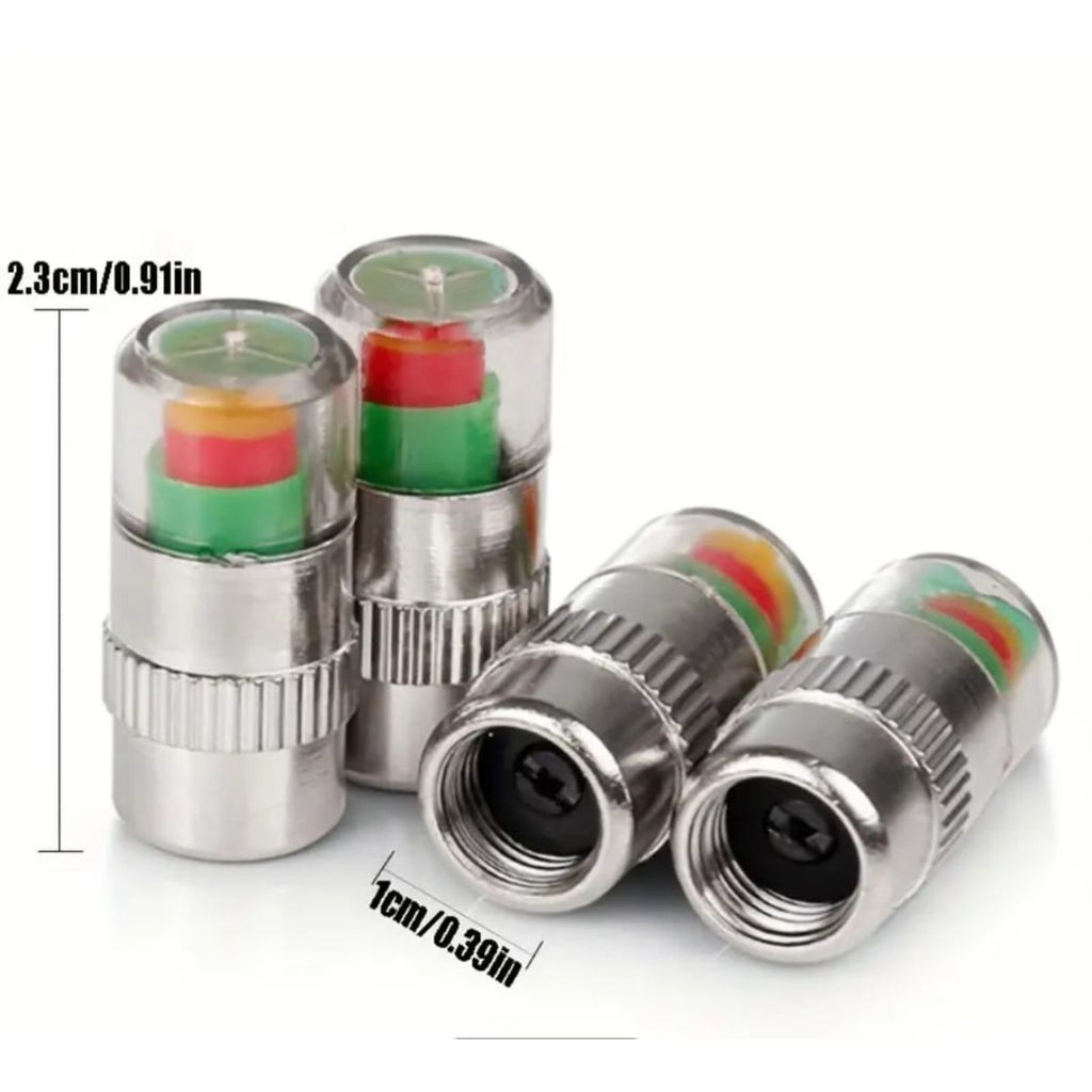 4 Valve Cap Tire Pressure Indicator Cars