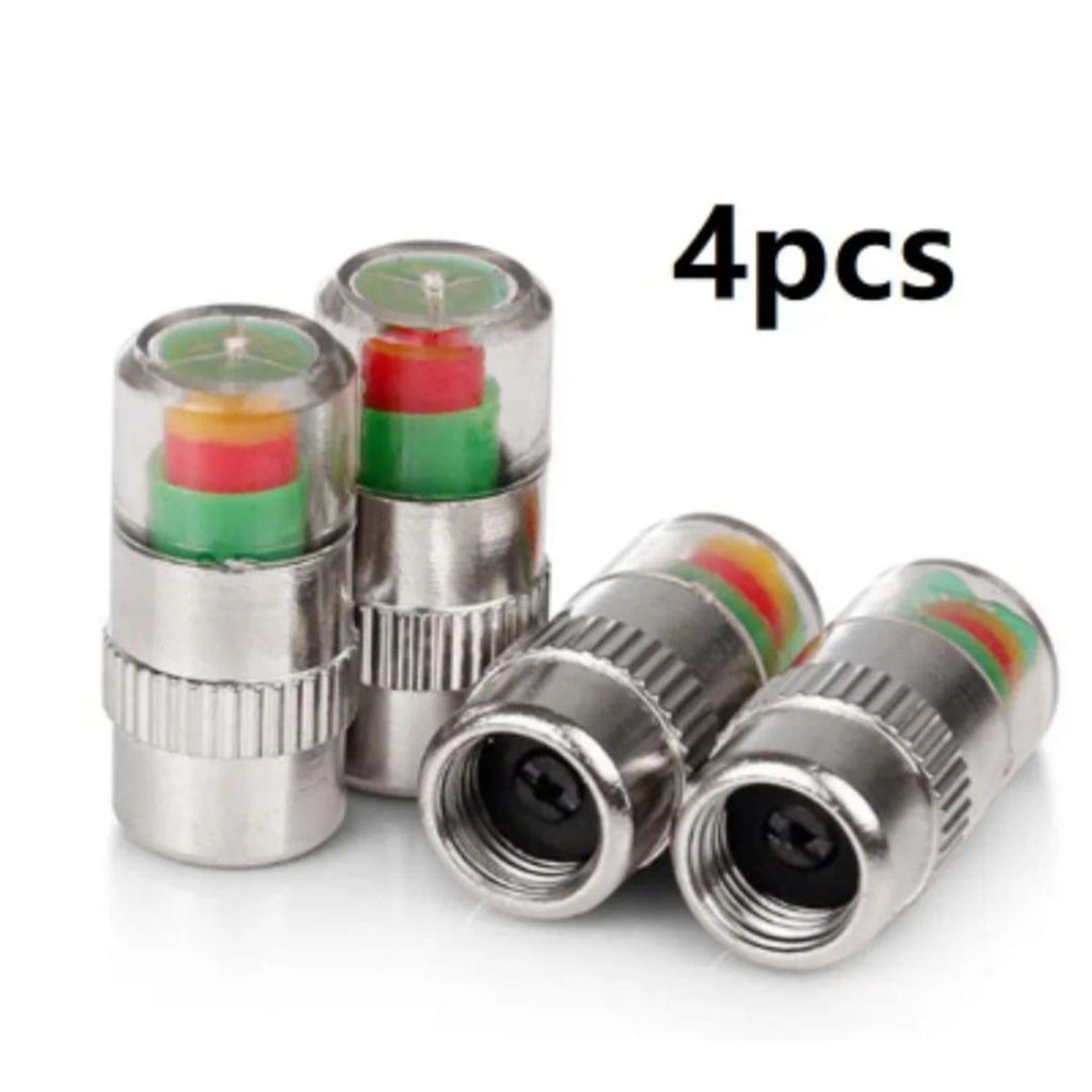 4 Valve Cap Tire Pressure Indicator Cars