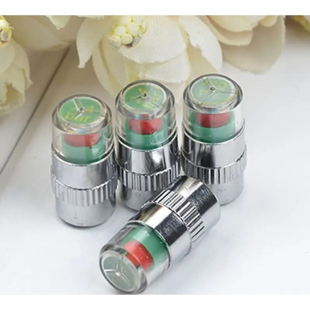 4 Valve Cap Tire Pressure Indicator Cars