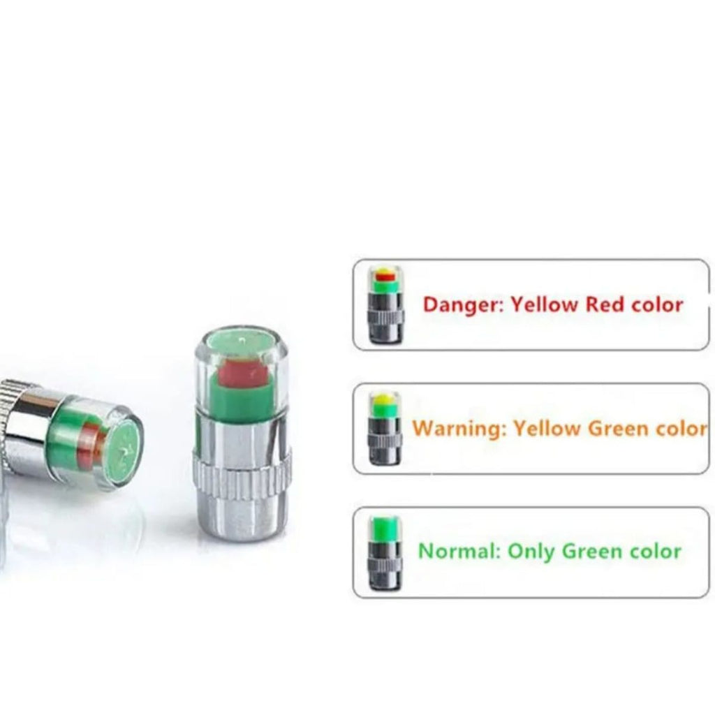 4 Valve Cap Tire Pressure Indicator Cars